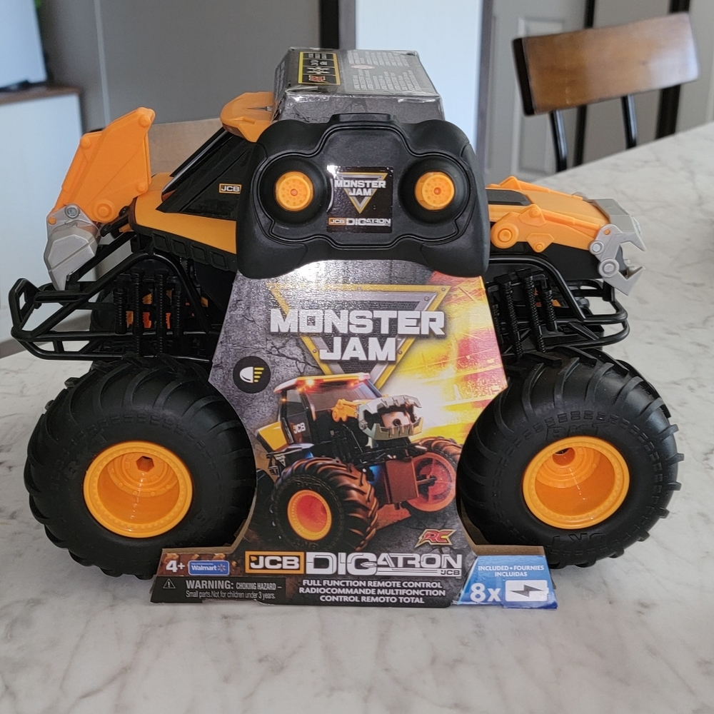 JCB Digatron Remote Control Truck - Black and Orange Monster Jam